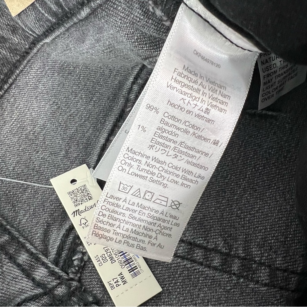 NWT Madewell The Perfect Vintage Straight Jeans Size 25 Stonewash Grey mc - Picture 5 of 5